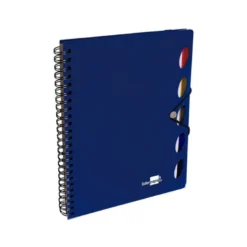 Cuaderno espiral liderpapel a4 micro executive tapa plastico 100h 80 gr cuadro 5mm 5 separadores con gomilla azul