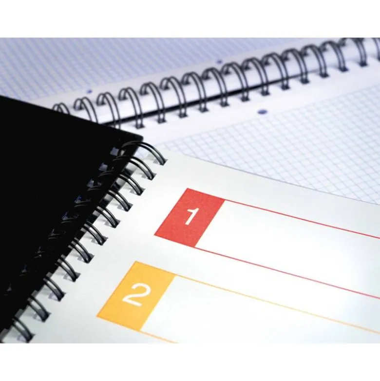 Cuaderno espiral liderpapel a4 micro executive tapa plastico 100h 80 gr cuadro 5mm 5 separadores con gomilla azul