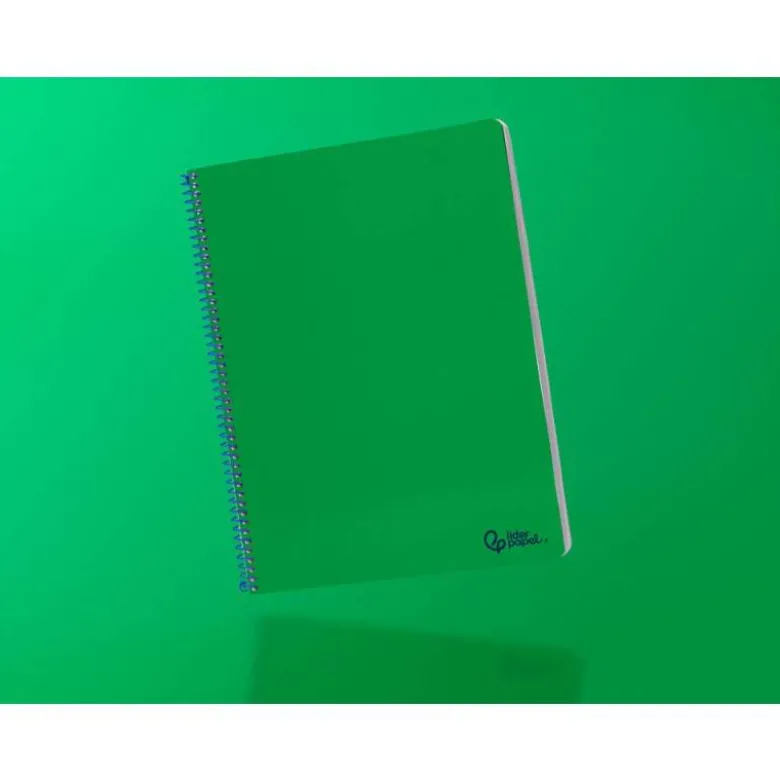 CUADERNO ESPIRAL LIDERPAPEL DIN A4 SMART TAPA BLANDA 80H 75GR PAUTA 2,5MM CON MARGEN COLOR VERDE