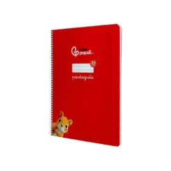 CUADERNO ESPIRAL LIDERPAPEL DI N A4 PAUTAGUIA TAPA BLANDA 80H 75 GR CUADRO PAUTADO 2,5MM COLOR ROJO
