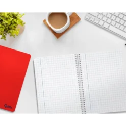 CUADERNO ESPIRAL LIDERPAPEL DIN A5 SMART TAPA BLANDA 80H 75GR CUADRO 8MM CON MARGEN COLORES SURTIDOS