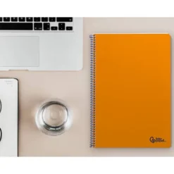 CUADERNO ESPIRAL LIDERPAPEL DIN A4 SMART TAPA BLANDA 80H 75GR RAYADO HORIZONTAL CON MARGEN COLOR NARANJA