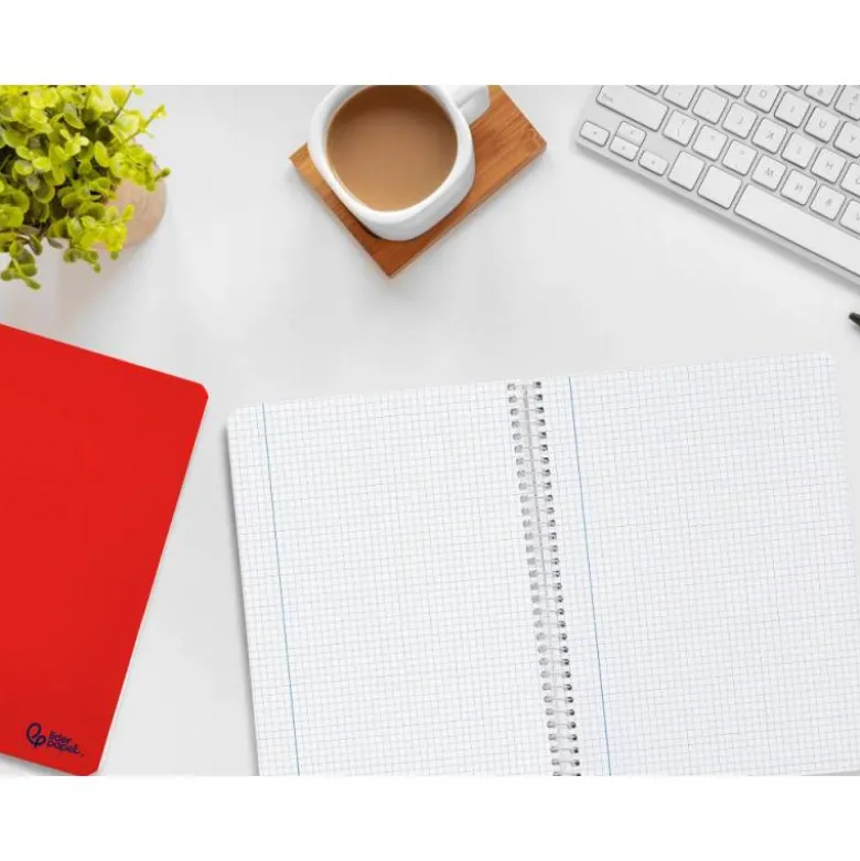 CUADERNO ESPIRAL LIDERPAPEL DIN A5 SMART TAPA BLANDA 80H 75GR CUADRO 5MM CON MARGEN COLORES SURTIDOS