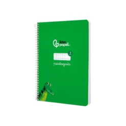 CUADERNO ESPIRAL LIDERPAPEL DI N A5 PAUTAGUIA TAPA BLANDA 40H 75 GR CUADRO PAUTADO 3MM COLOR VERDE