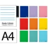 CUADERNO ESPIRAL LIDERPAPEL DIN A4 SMART TAPA BLANDA 80H 75GR RAYADO MONTESSORI 3,5MM CON MARGEN COLORES SURTIDOS