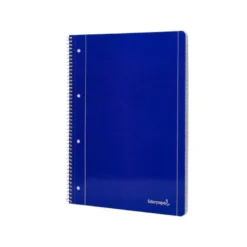 Cuaderno espiral liderpapel a4 micro serie azul tapa blanda 80h 80 gr cuadro5mm con margen 4 taladros color azul