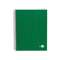 CUADERNO ESPIRAL LIDERPAPEL A4 MICRO PAPERCOAT TAPA FORRADA 140H 75 GR CUADRO5MM 5 BANDAS 4 TALADROS VERDE
