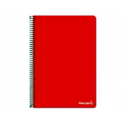 Cuaderno Espiral Liderpapel Write Tamaño Folio 80 hojas Rayado Horizontal de Color Rojo
