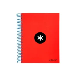 CUADERNO ESPIRAL LIDERPAPEL A5 MICRO ANTARTIK TAPA FORRADA 120 H 100G HORIZONTAL 5 BANDAS6 TALADROS COLORES SURTIDOS