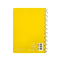 CUADERNO ESPIRAL LIDERPAPEL DIN A5 WITTY TAPA DURA 80H 90GR CUADRO 4MM CON MARGEN COLOR AMARILLO