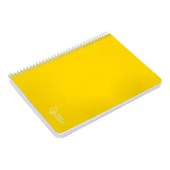 CUADERNO ESPIRAL LIDERPAPEL DIN A5 WITTY TAPA DURA 80H 90GR CUADRO 4MM CON MARGEN COLOR AMARILLO