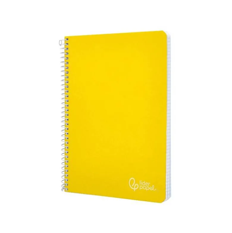 CUADERNO ESPIRAL LIDERPAPEL DIN A5 WITTY TAPA DURA 80H 90GR CUADRO 4MM CON MARGEN COLOR AMARILLO