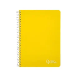 CUADERNO ESPIRAL LIDERPAPEL DIN A5 WITTY TAPA DURA 80H 90GR CUADRO 4MM CON MARGEN COLOR AMARILLO