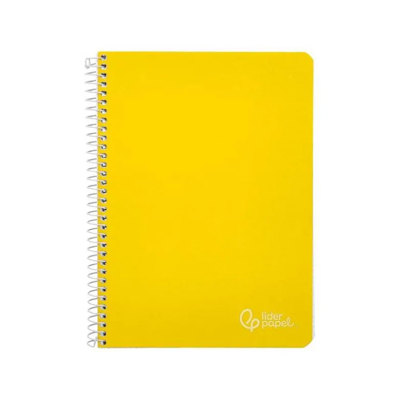 CUADERNO ESPIRAL LIDERPAPEL DIN A5 WITTY TAPA DURA 80H 90GR CUADRO 4MM CON MARGEN COLOR AMARILLO