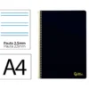 CUADERNO ESPIRAL LIDERPAPEL DIN A4 SMART TAPA BLANDA 80H 75GR PAUTA 2,5MM CON MARGEN COLOR NEGRO