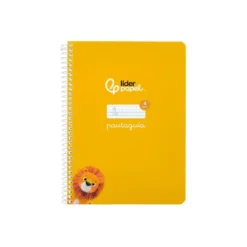 CUADERNO ESPIRAL LIDERPAPEL DI N A5 PAUTAGUIA TAPA BLANDA 40H 75 GR CUADRO PAUTADO 4MM COLOR AMARILLO
