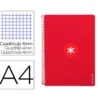 CUADERNO ESPIRAL LIDERPAPEL A4 ANTARTIK TAPA DURA 80H 90GR CUADRO 4MM CON MARGEN COLOR FRAMBUESA