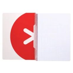 CUADERNO ESPIRAL LIDERPAPEL A4 ANTARTIK TAPA DURA 80H 90GR CUADRO 4MM CON MARGEN COLOR FRAMBUESA