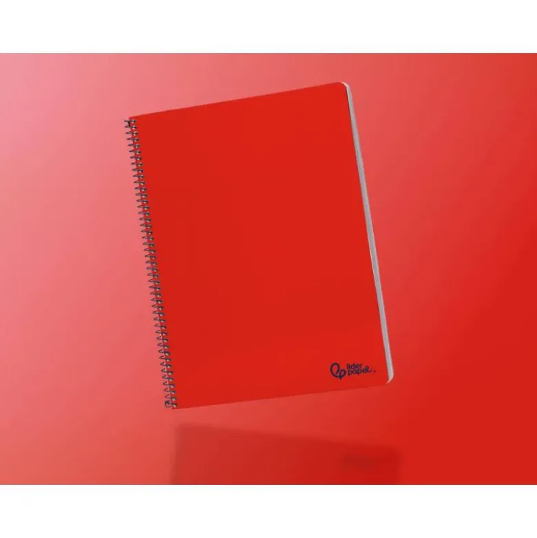 CUADERNO ESPIRAL LIDERPAPEL DIN A4 SMART TAPA BLANDA 80H 75GR PAUTA 3,5MM CON MARGEN COLOR ROJO