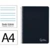 CUADERNO ESPIRAL LIDERPAPEL DIN A4 WITTY TAPA DURA 80H 90GR PAUTA 3,5MM CON MARGEN COLOR NEGRO