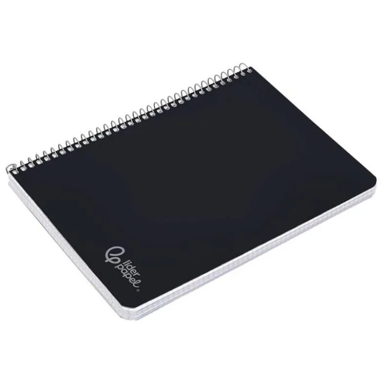 CUADERNO ESPIRAL LIDERPAPEL DIN A4 WITTY TAPA DURA 80H 90GR PAUTA 3,5MM CON MARGEN COLOR NEGRO