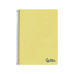 CUADERNO ESPIRAL LIDERPAPEL A4 WONDER TAPA PLASTICO 80H 90GR PAUTA ANCHA 3,5MM CON MARGEN COLOR AMARILLO