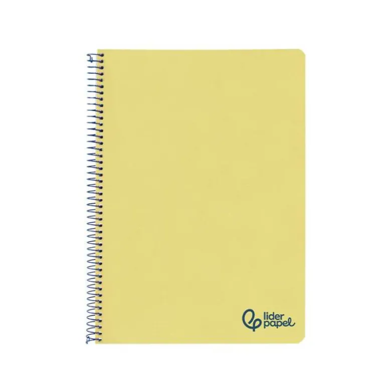 CUADERNO ESPIRAL LIDERPAPEL A4 WONDER TAPA PLASTICO 80H 90GR PAUTA ANCHA 3,5MM CON MARGEN COLOR AMARILLO