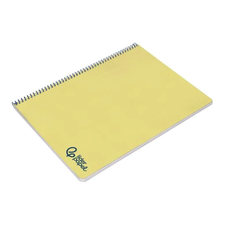 CUADERNO ESPIRAL LIDERPAPEL A4 WONDER TAPA PLASTICO 80H 90GR PAUTA ANCHA 3,5MM CON MARGEN COLOR AMARILLO