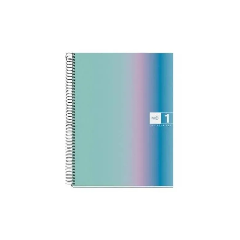 CUADERNO ESPIRAL MIQUELRIUS DIN A4 80 HOJAS 90 GR CUADRO 5 MM TAPA FORRADA AURORA SANTORINI
