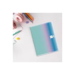 CUADERNO ESPIRAL MIQUELRIUS DIN A4 120 HOJAS 70 GR CUADRO 5 MM TAPA POLIPROPILENO AURORA SANTORINI