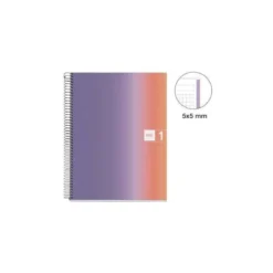 CUADERNO ESPIRAL MIQUELRIUS DIN A4 80 HOJAS 90 GR CUADRO 5 MM TAPA FORRADA AURORA PROVENCE