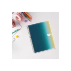 CUADERNO ESPIRAL MIQUELRIUS DIN A4 120 HOJAS 70 GR CUADRO 5 MM TAPA POLIPROPILENO AURORA ICELAND