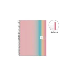 CUADERNO ESPIRAL MIQUELRIUS DIN A4 80 HOJAS 90 GR CUADRO 5 MM TAPA FORRADA AURORA WEST