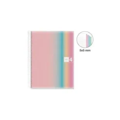 CUADERNO ESPIRAL MIQUELRIUS DIN A4 120 HOJAS 70 GR CUADRO 5 MM TAPA POLIPROPILENO AURORA WEST BAY