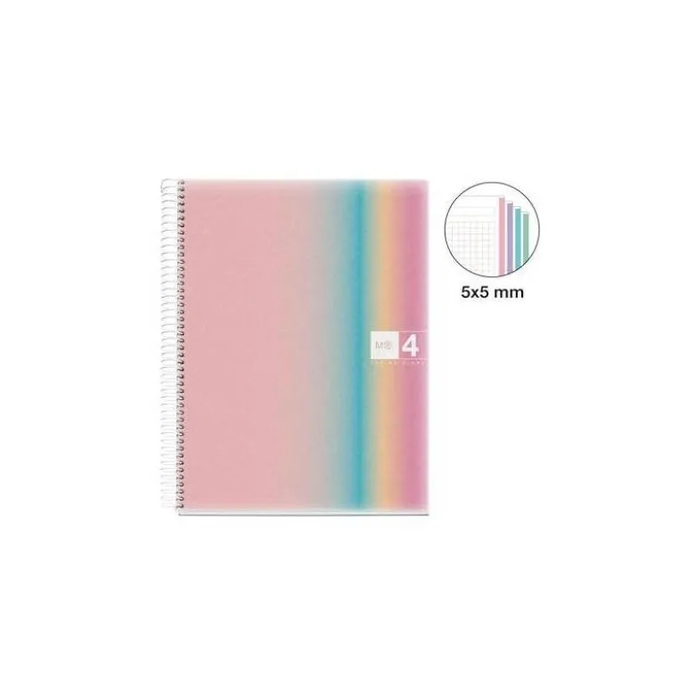 CUADERNO ESPIRAL MIQUELRIUS DIN A4 120 HOJAS 70 GR CUADRO 5 MM TAPA POLIPROPILENO AURORA WEST BAY