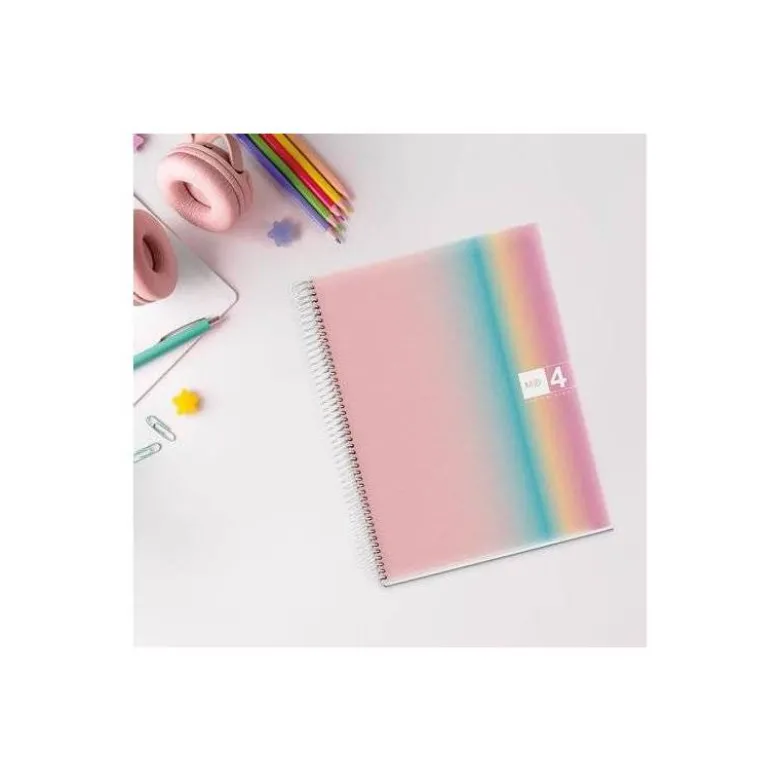 CUADERNO ESPIRAL MIQUELRIUS DIN A4 120 HOJAS 70 GR CUADRO 5 MM TAPA POLIPROPILENO AURORA WEST BAY