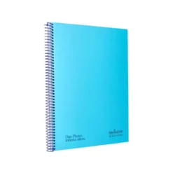 CUADERNO ESPIRAL NAVIGATOR A4 TAPA DURA 80H 80GR CUADRO 4MM CON MARGEN AZUL CLARO