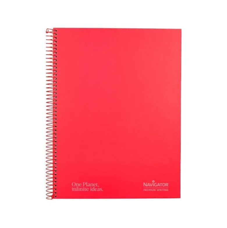 CUADERNO ESPIRAL NAVIGATOR A4 TAPA DURA 80H 80GR CUADRO 4MM CON MARGEN ROJO