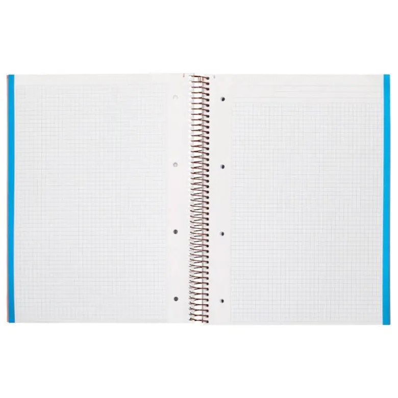 CUADERNO ESPIRAL NAVIGATOR DIN A4 MICRO TAPA FORRADA 120H 80GR CUADRO 5MM 5 BANDAS 4 TALADROS ROSA