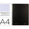 CUADERNO ESPIRAL NAVIGATOR A4 TAPA DURA 80H 80GR CUADRO 4MM CON MARGEN NEGRO