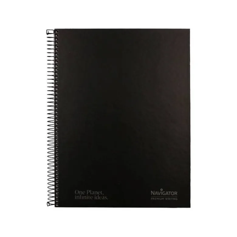CUADERNO ESPIRAL NAVIGATOR A4 TAPA DURA 80H 80GR CUADRO 4MM CON MARGEN NEGRO