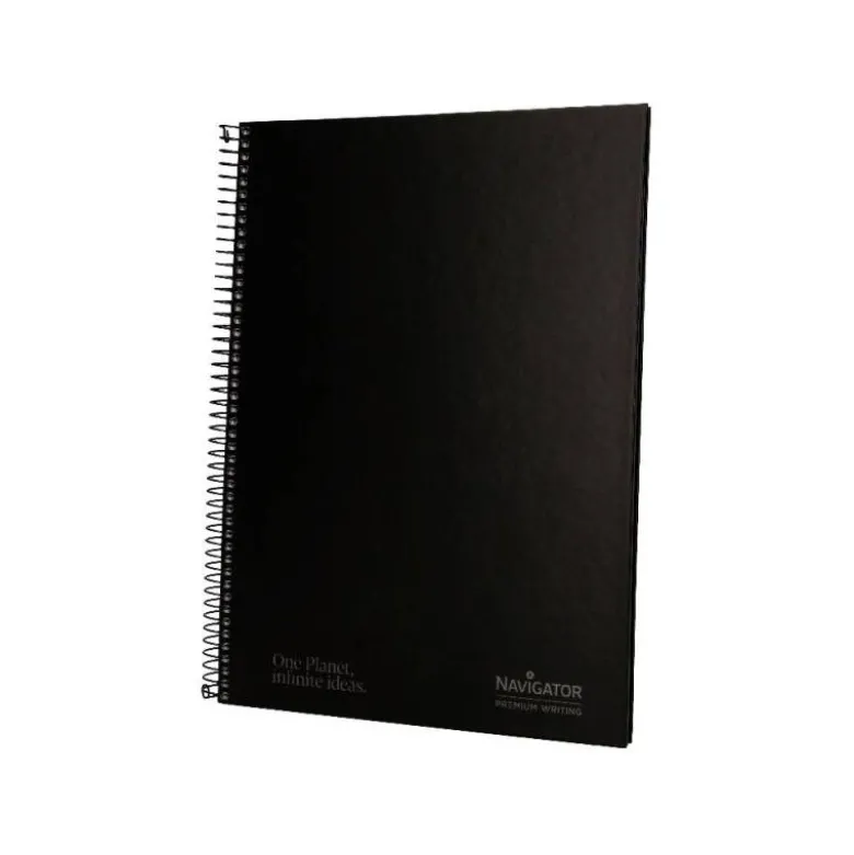 CUADERNO ESPIRAL NAVIGATOR A4 TAPA DURA 80H 80GR CUADRO 4MM CON MARGEN NEGRO