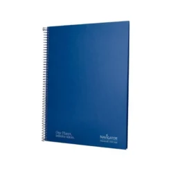 CUADERNO ESPIRAL NAVIGATOR A4 MICRO TAPA FORRADA 80H 80GR CUADRO 5MM UNA BANDA COLOR AZUL MARINO