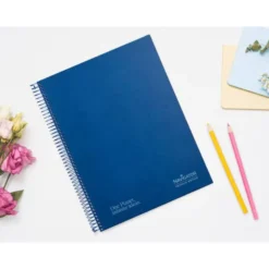 CUADERNO ESPIRAL NAVIGATOR A4 MICRO TAPA FORRADA 80H 80GR CUADRO 5MM UNA BANDA COLOR AZUL MARINO