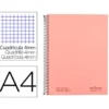 CUADERNO ESPIRAL NAVIGATOR A4 TAPA DURA 80H 80GR CUADRO 4MM CON MARGEN CORAL