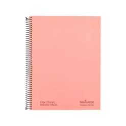 CUADERNO ESPIRAL NAVIGATOR A4 TAPA DURA 80H 80GR CUADRO 4MM CON MARGEN CORAL