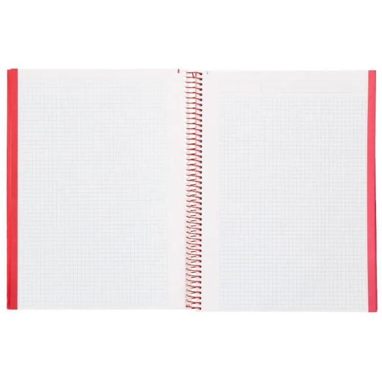 CUADERNO ESPIRAL NAVIGATOR A4 MICRO TAPA FORRADA 80H 80GR CUADRO 5MM 1 BANDA COLOR ROJO