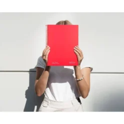 CUADERNO ESPIRAL NAVIGATOR A4 MICRO TAPA FORRADA 80H 80GR CUADRO 5MM 1 BANDA COLOR ROJO