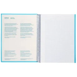 CUADERNO ESPIRAL NAVIGATOR A4 MICRO TAPA FORRADA 80H 80GR CUADRO 5 MM 1 BANDA COLOR CELESTE