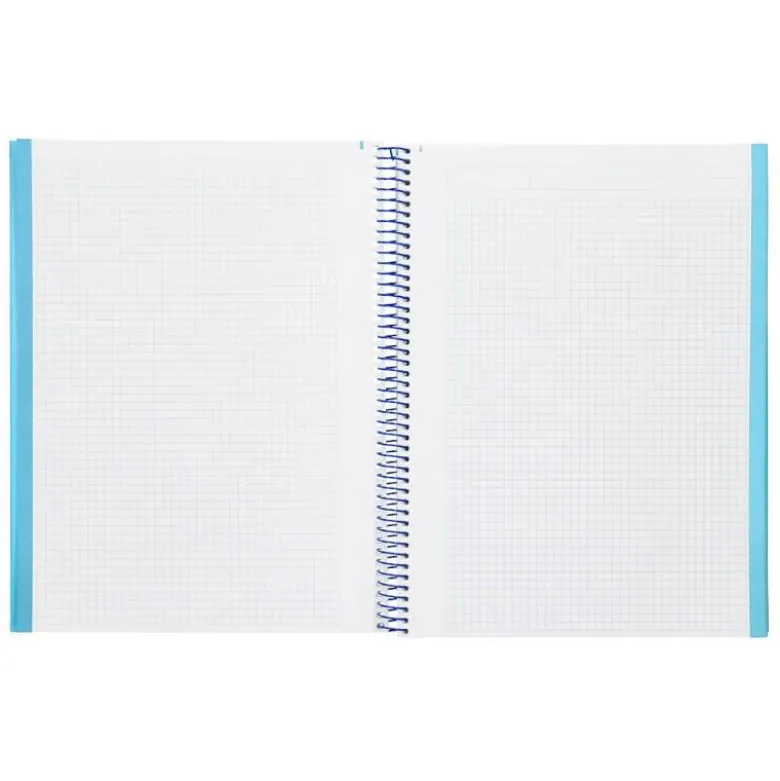 CUADERNO ESPIRAL NAVIGATOR A4 MICRO TAPA FORRADA 80H 80GR CUADRO 5 MM 1 BANDA COLOR CELESTE